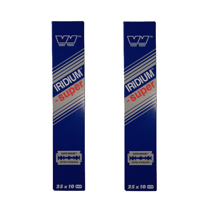 Wizamet - Super Iridium Stainless Double Edge Razor Blades - 100 Blade –  The Razor Company